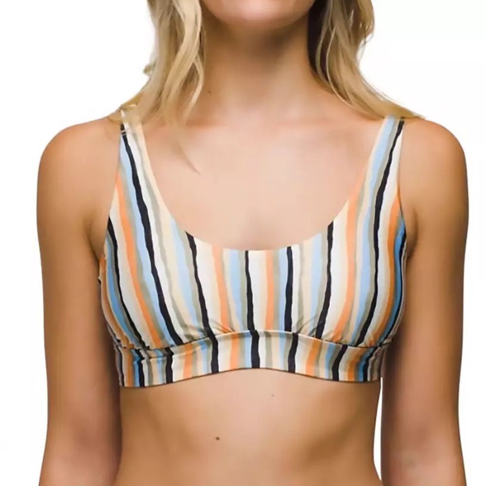 NWT Prana Mallorca Swim Bikini Top in Water Stripe Size XS